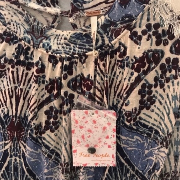 Free People New World Noveau Shirt Floral Size XS - Picture 5 of 8